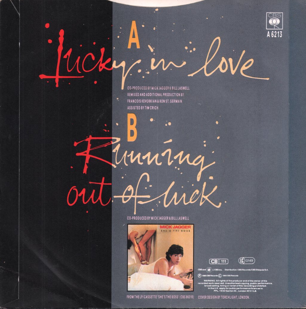 Mick Jagger - Lucky In Love - 7 Inch