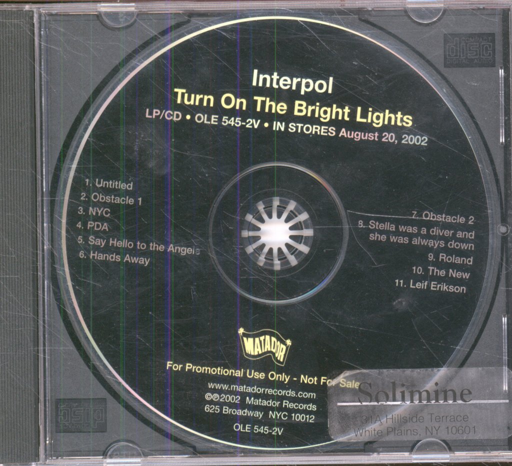 Interpol - Turn On The Bright Lights - Cd