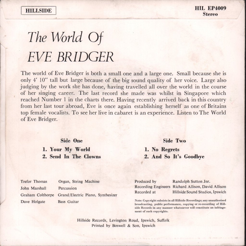 Eve Bridger - World Of - 7 Inch