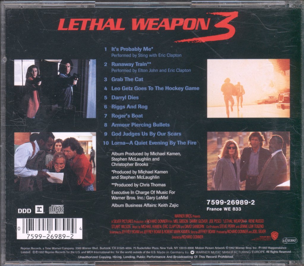 Various Artists - Lethal Weapon 3 (Music From The Motion Picture) - Cd