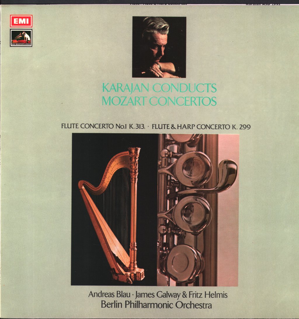 Herbert von Karajan / Andreas Blau / James Galway / Fritz Helmis / Berlin Philharmonic Orchestra - Karajan Conducts Mozart Concertos - Lp