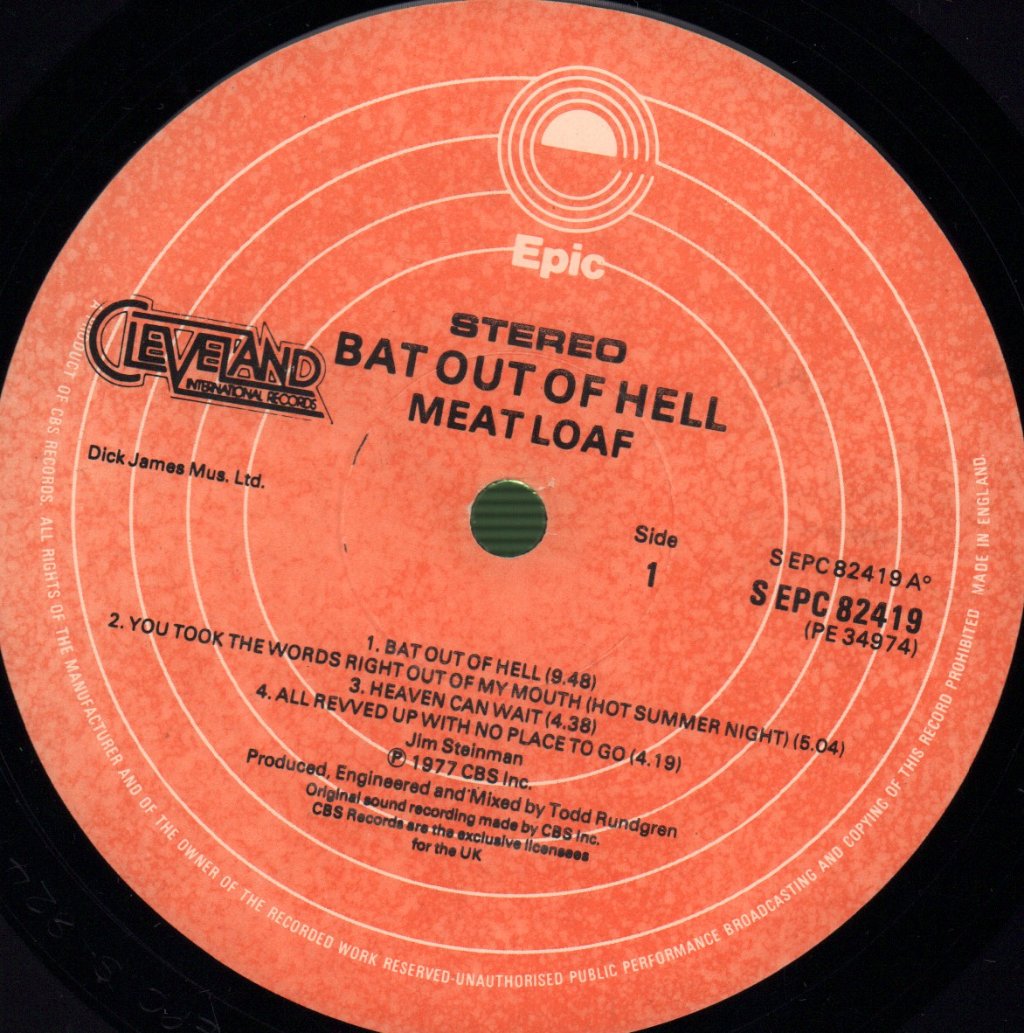 Meat Loaf - Bat Out Of Hell - Lp