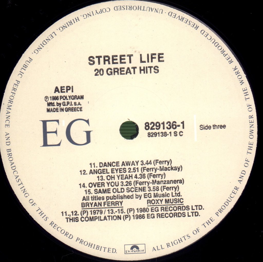 Bryan Ferry And Roxy Music - Street Life (20 Great Hits) - Double Lp
