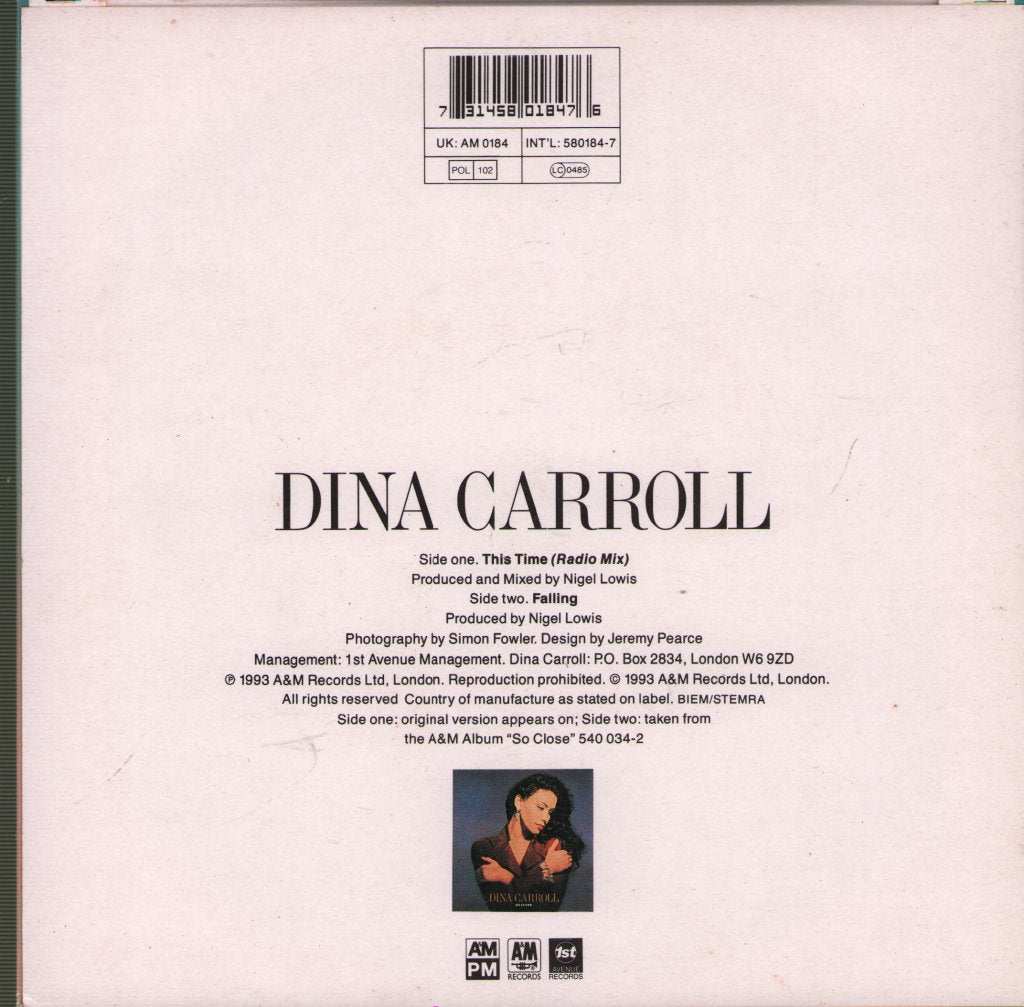 Dina Carroll - This Time - 7 Inch