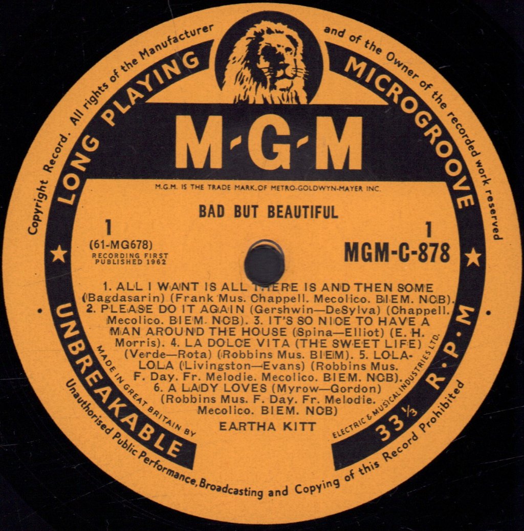 Eartha Kitt - Bad But Beautiful - Lp