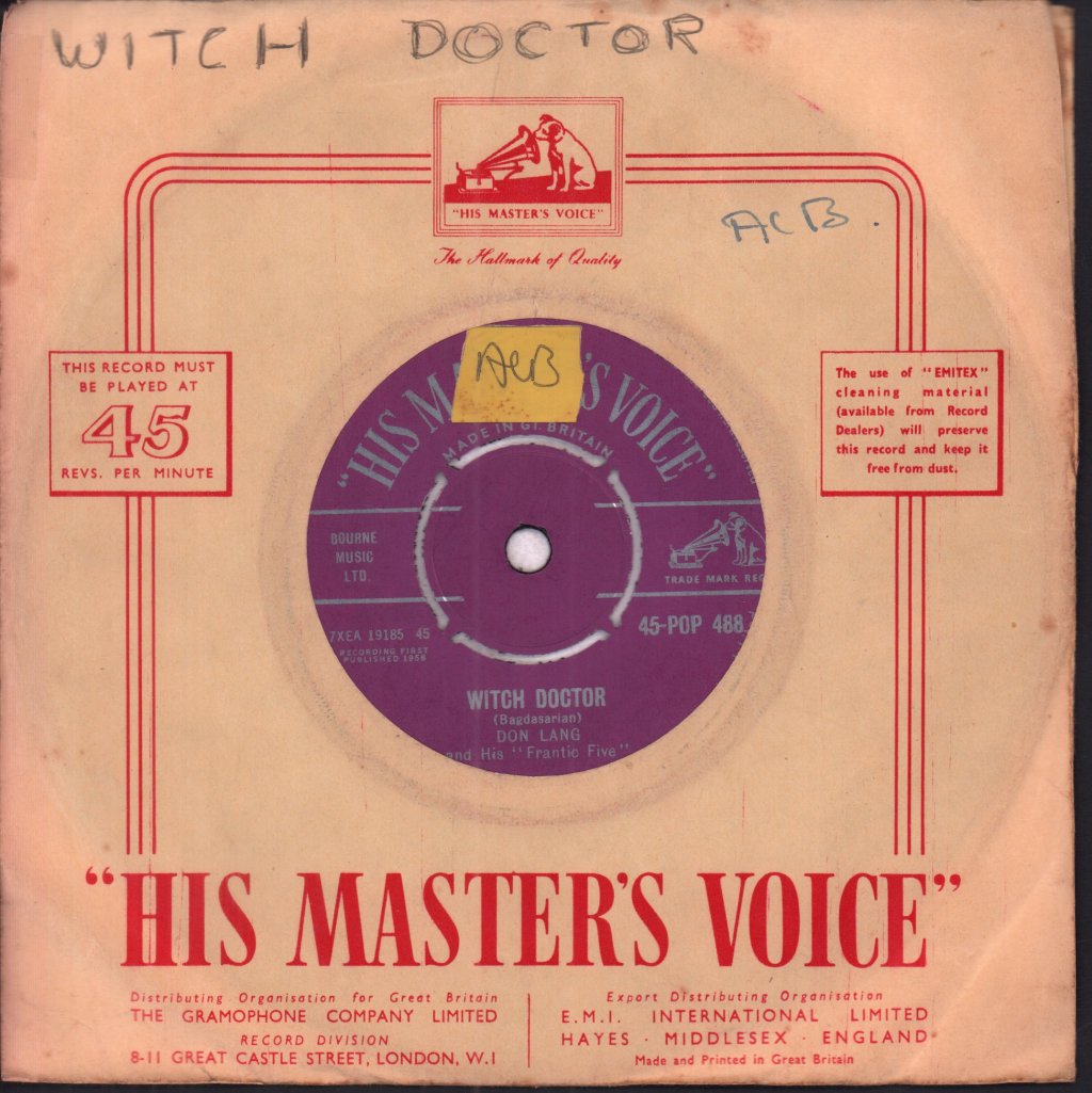 Don Lang And His Frantic Five - Witch Doctor - 7 Inch