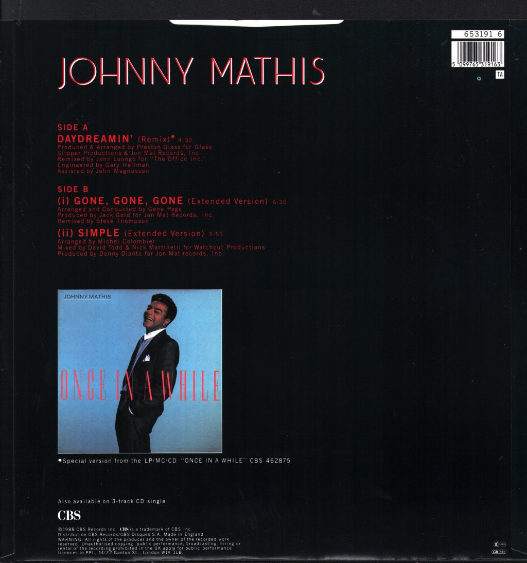 Johnny Mathis - Daydreamin' - 12 Inch