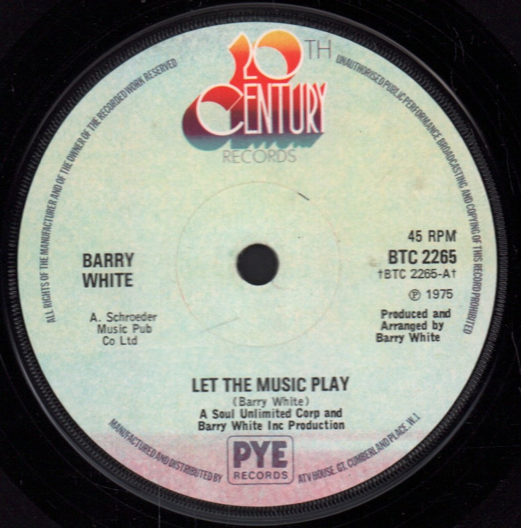 Barry White - Let The Music Play - 7 Inch