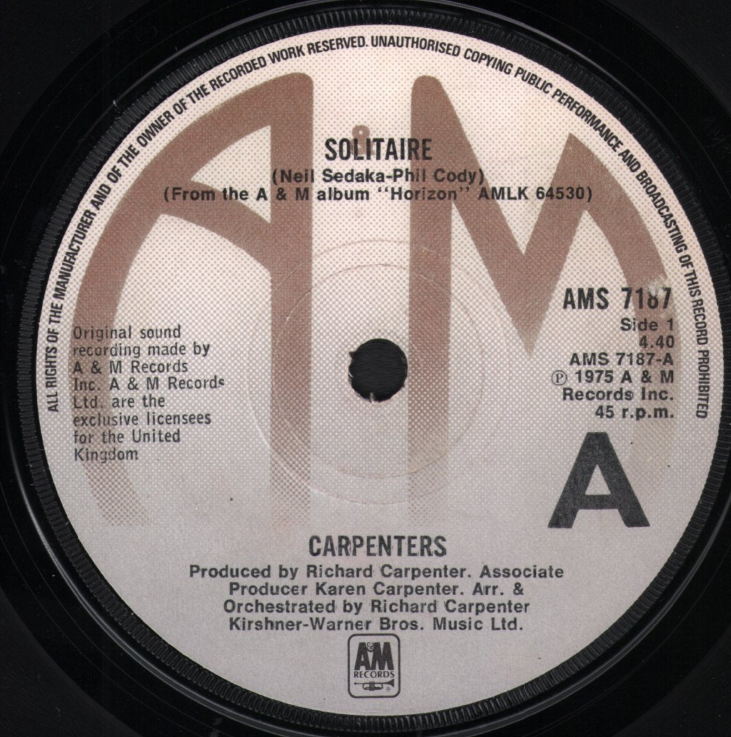 Carpenters - Solitaire - 7 Inch