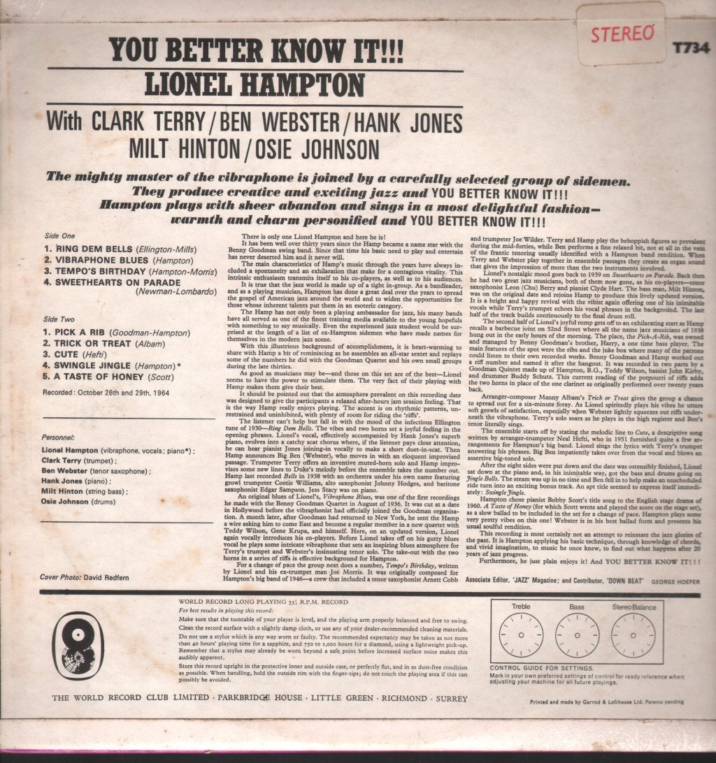 Lionel Hampton - You Better Know It - Lp