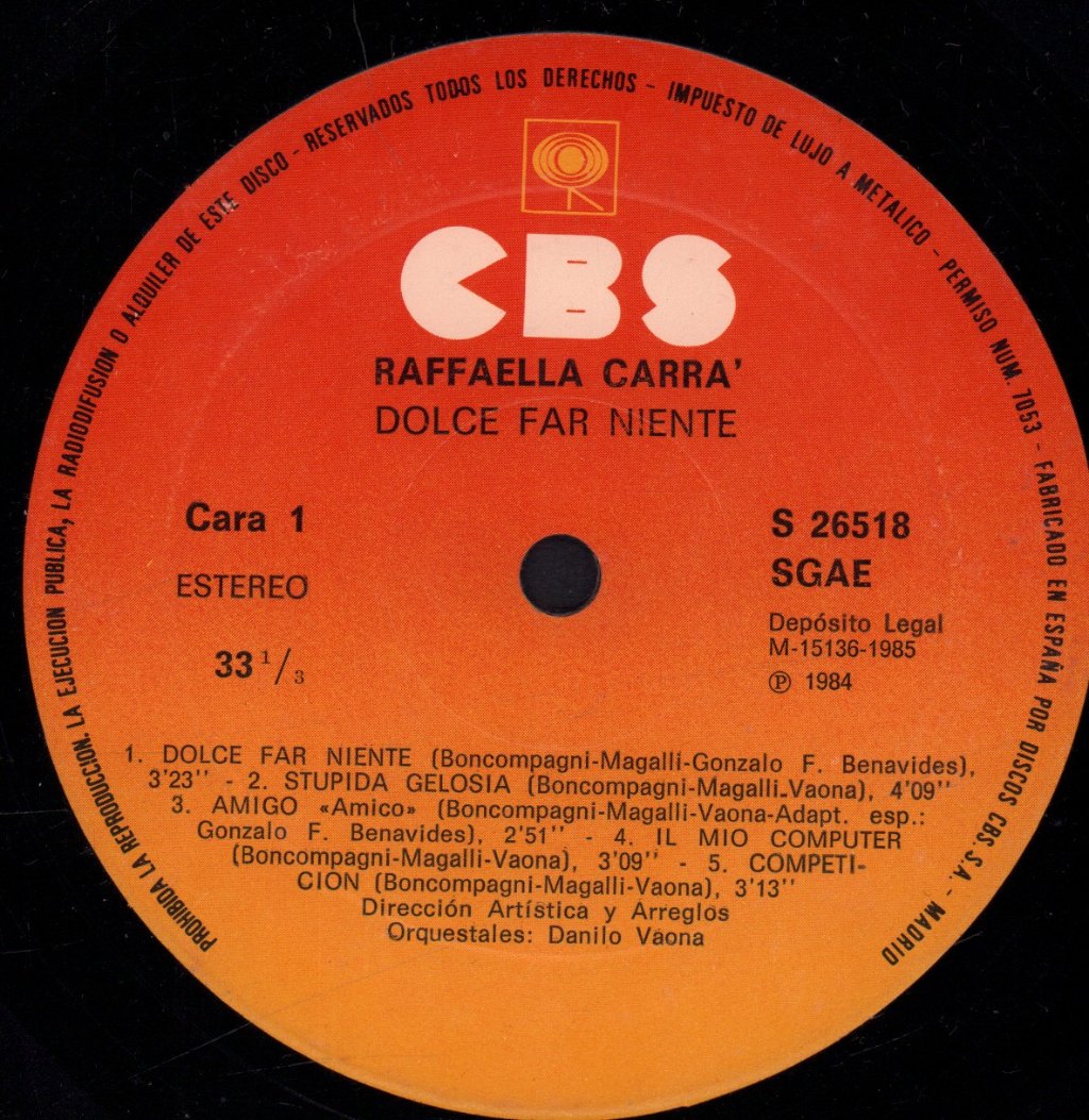 Raffaella Carra - Dolce Far Niente - Lp