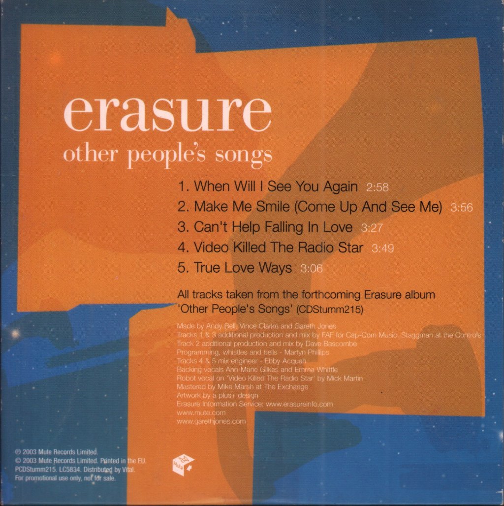 Erasure - Other People's Songs Sampler - Cd