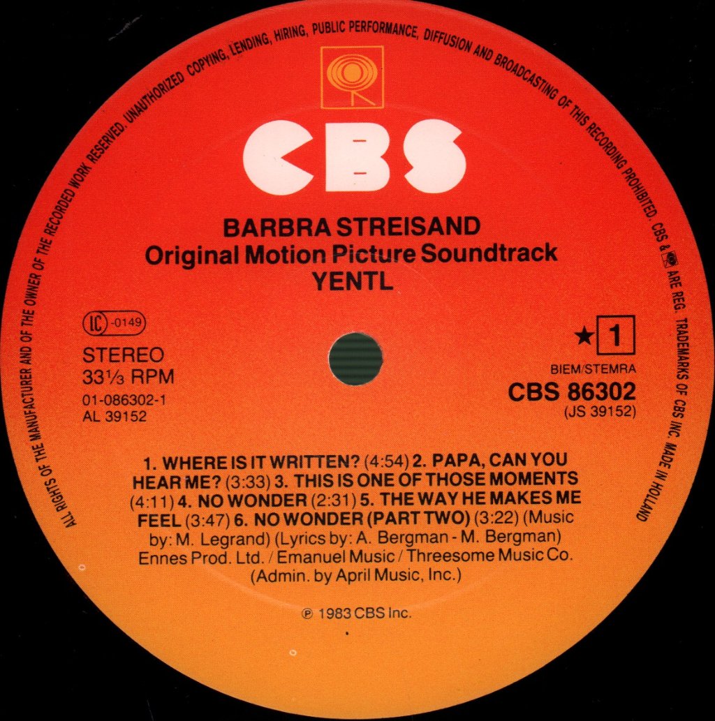 Barbra Streisand - Yentl (Soundtrack) - Lp