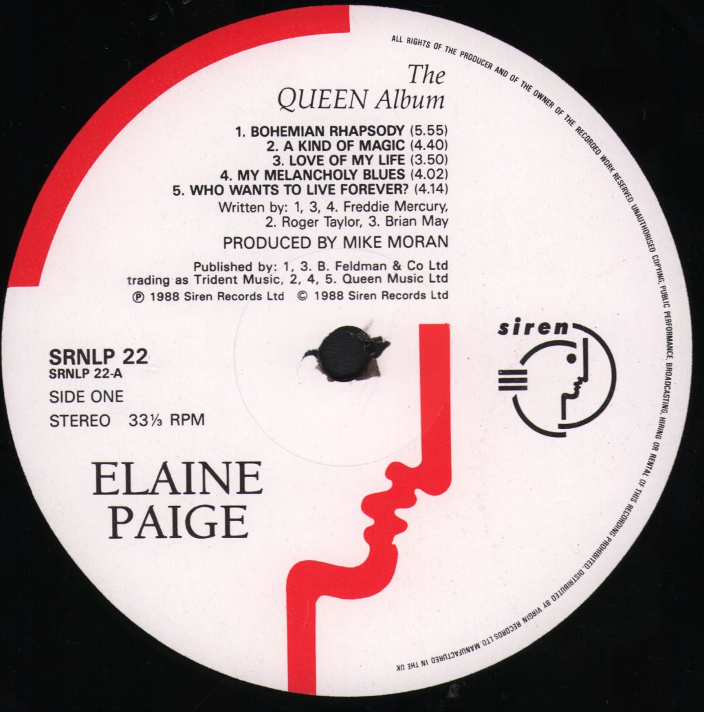 Elaine Paige - Queen Album - Lp