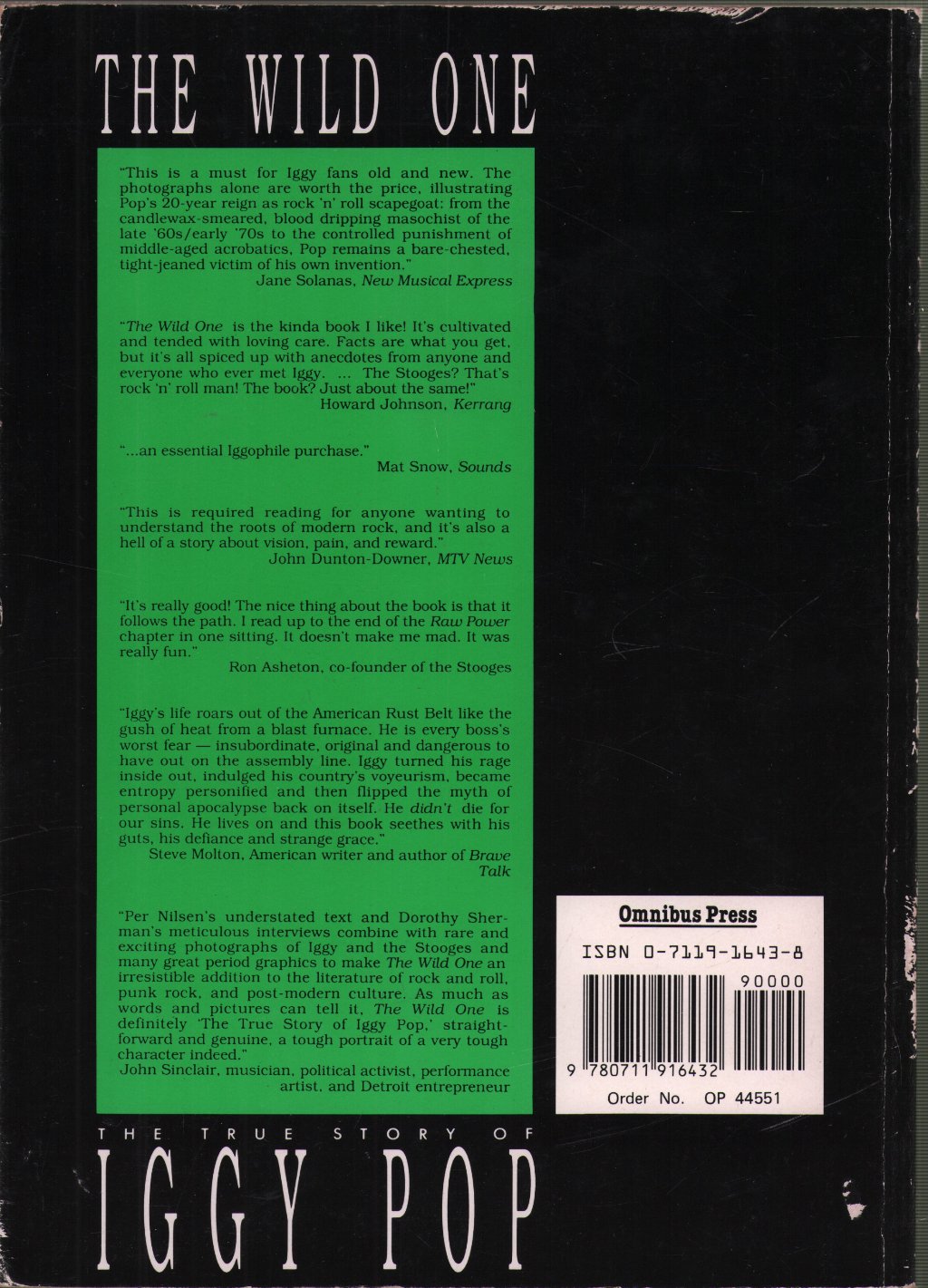 Per Nilsen and Dororthy Herman - Wild One - The True Story Of Iggy Pop - Book