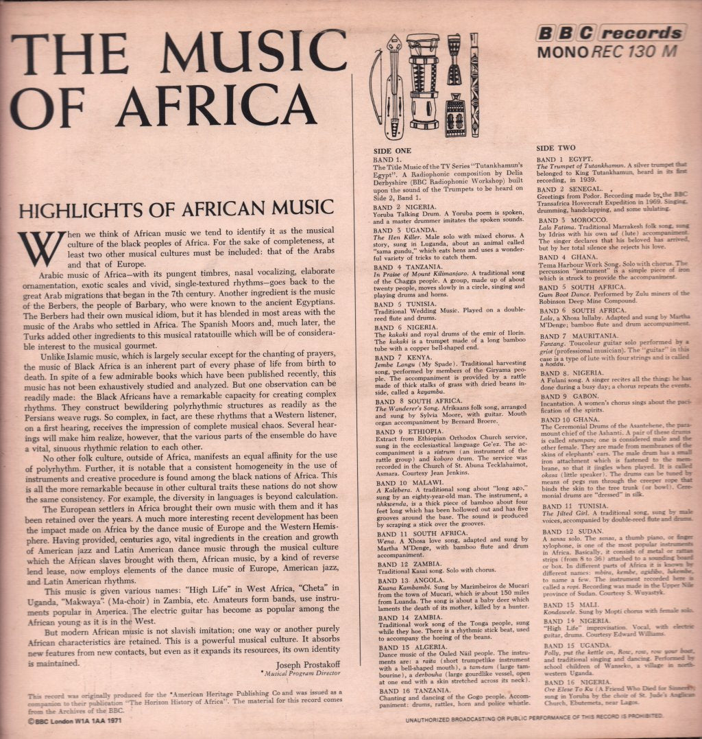 Various Artists - Music Of Africa - Lp