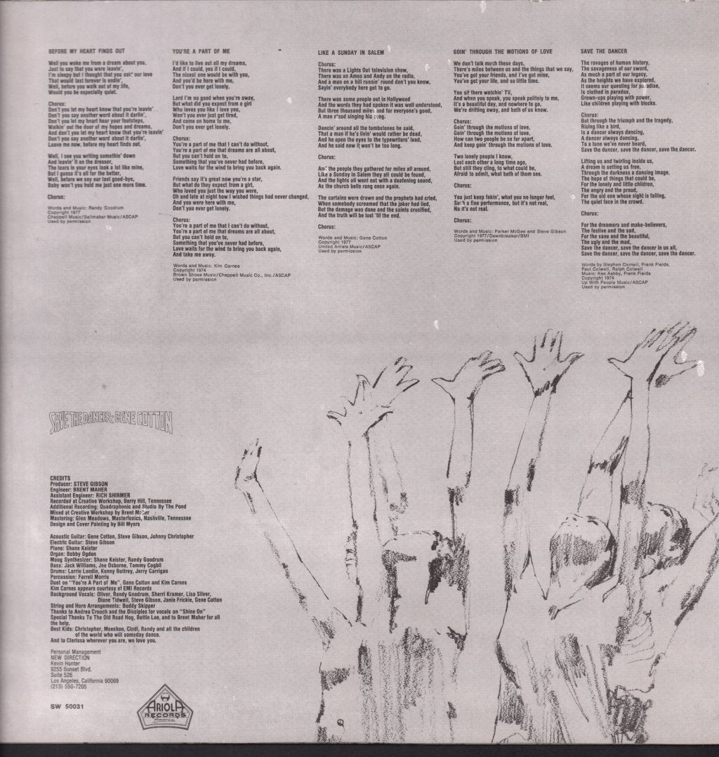 Gene Cotton - Save The Dancer - Lp