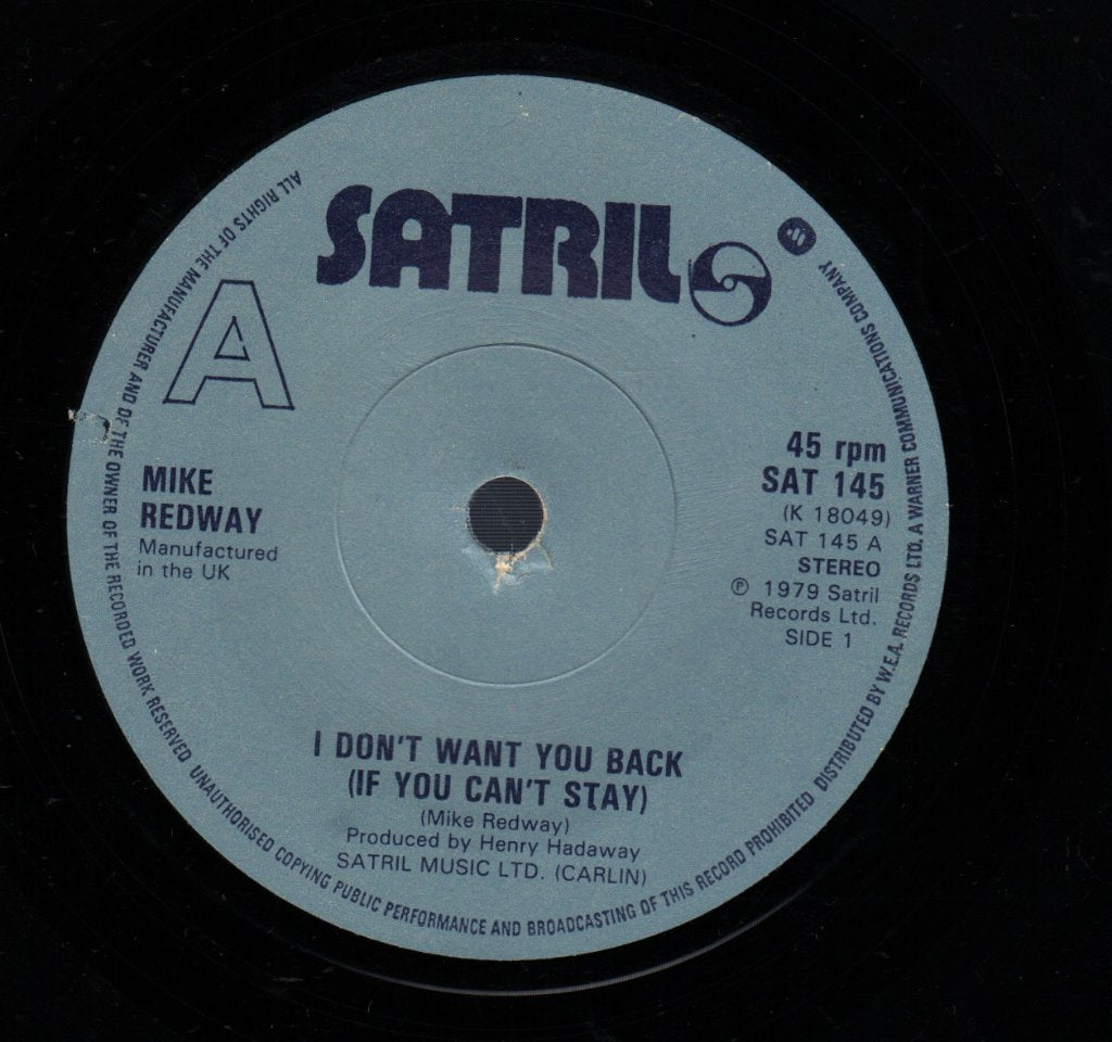 Mike Redway - I Don't Want You Back - 7 Inch