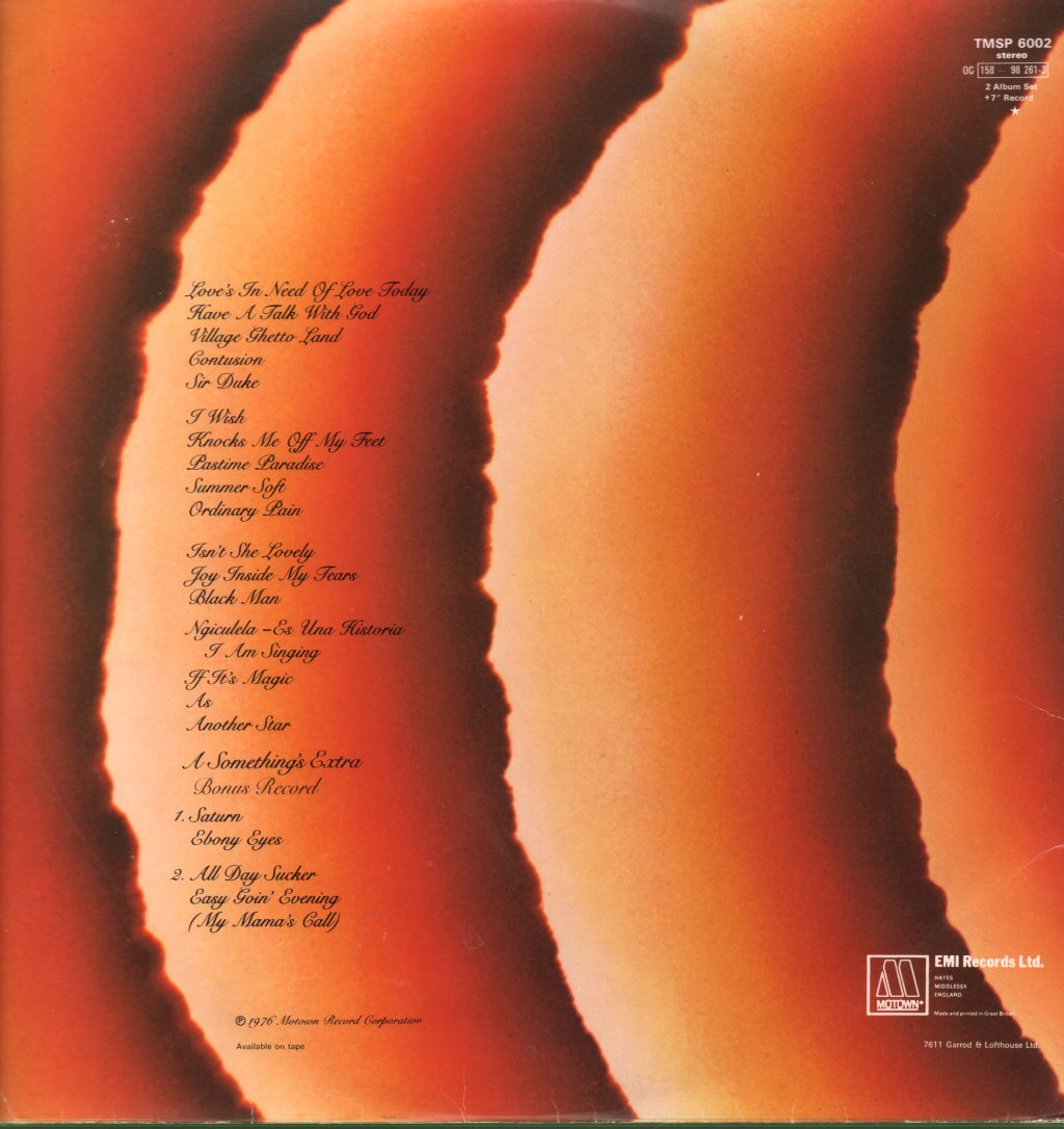 Stevie Wonder - Songs In The Key Of Life - Double Lp