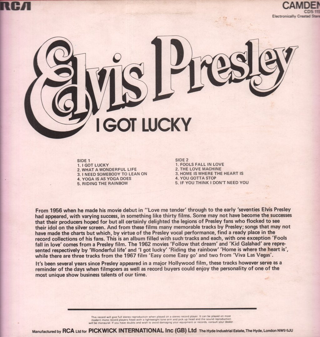 Elvis Presley - I Got Lucky - Lp
