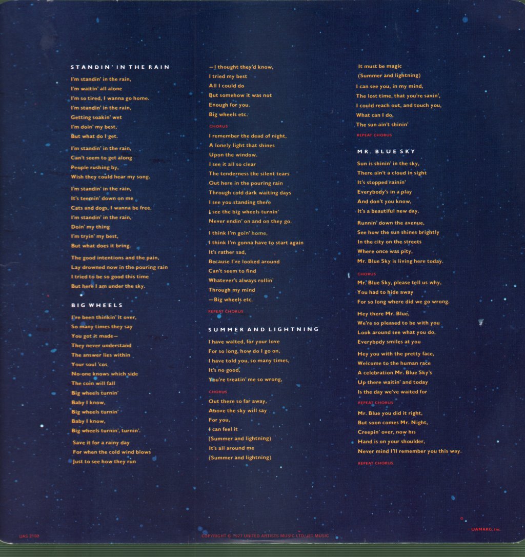 Electric Light Orchestra - Out Of The Blue - Double Lp