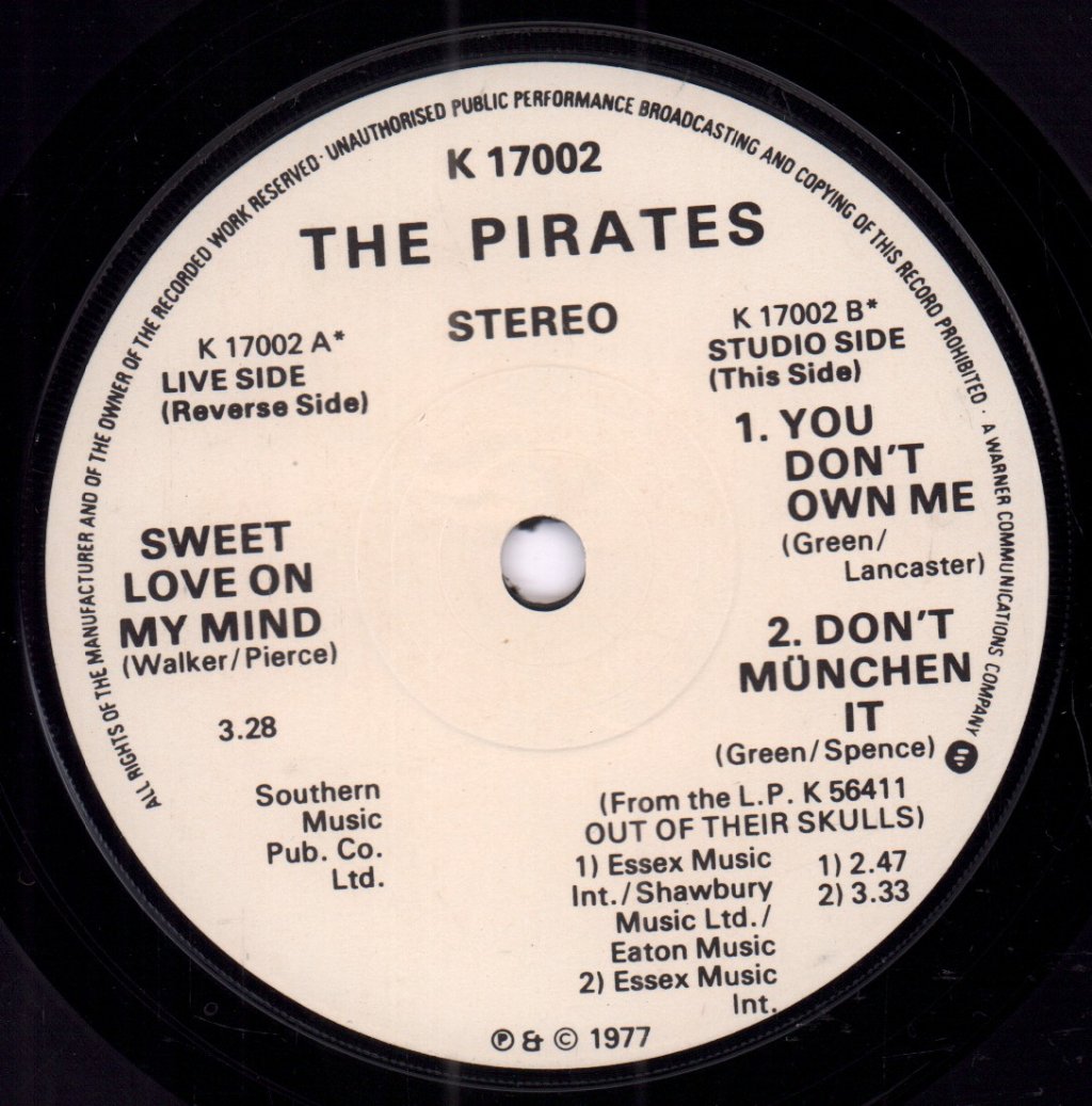 Pirates - Sweet Love On My Mind - 7 Inch