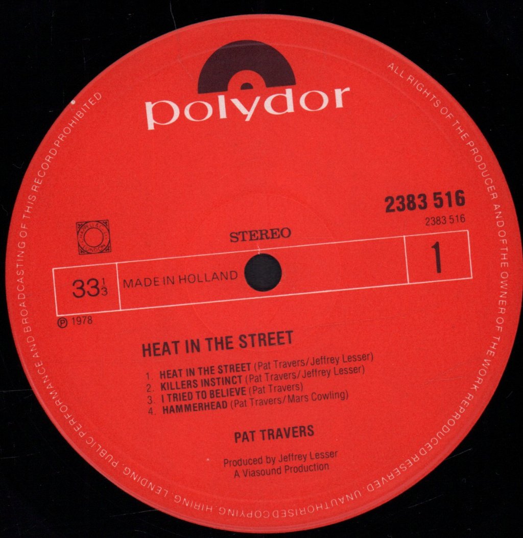 Pat Travers - Heat In The Street - Lp