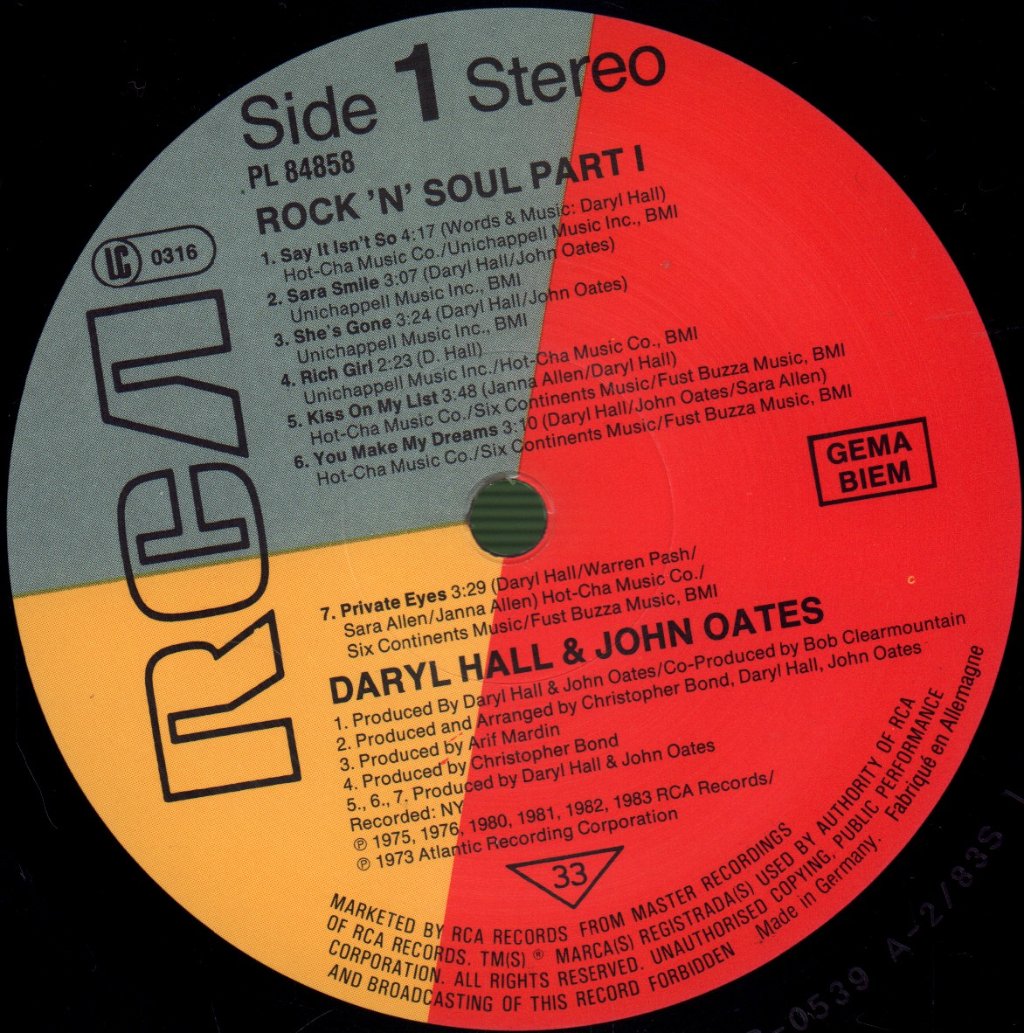 Hall And Oates - Rock N Soul Part 1 (Best Of) - Lp