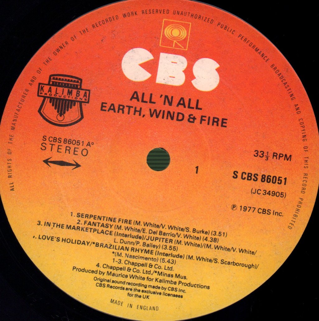 Earth Wind And Fire - All N All - Lp