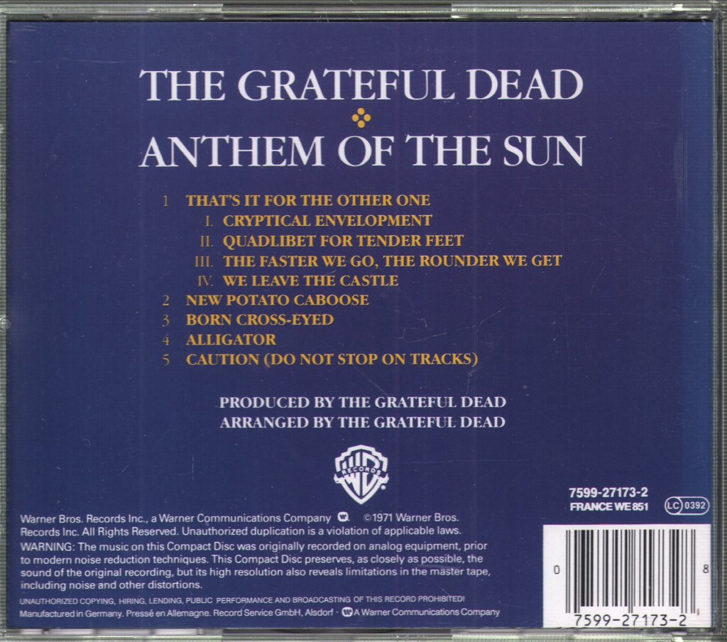 Grateful Dead - Anthem Of The Sun - Cd