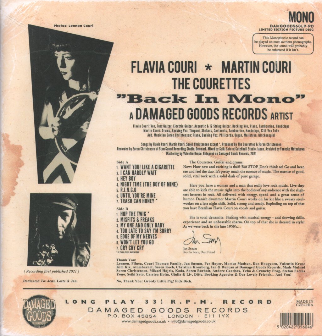 Courettes - Back In Mono - Lp