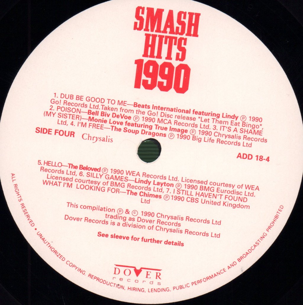 Various Artists - Smash Hits 1990 - Double Lp