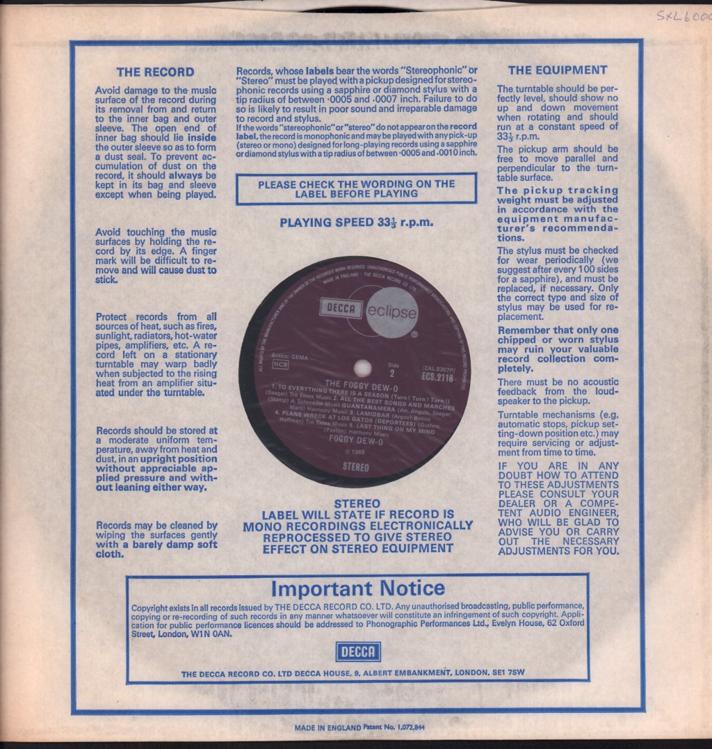 Foggy Dew-O - Foggy Dew-O - Lp