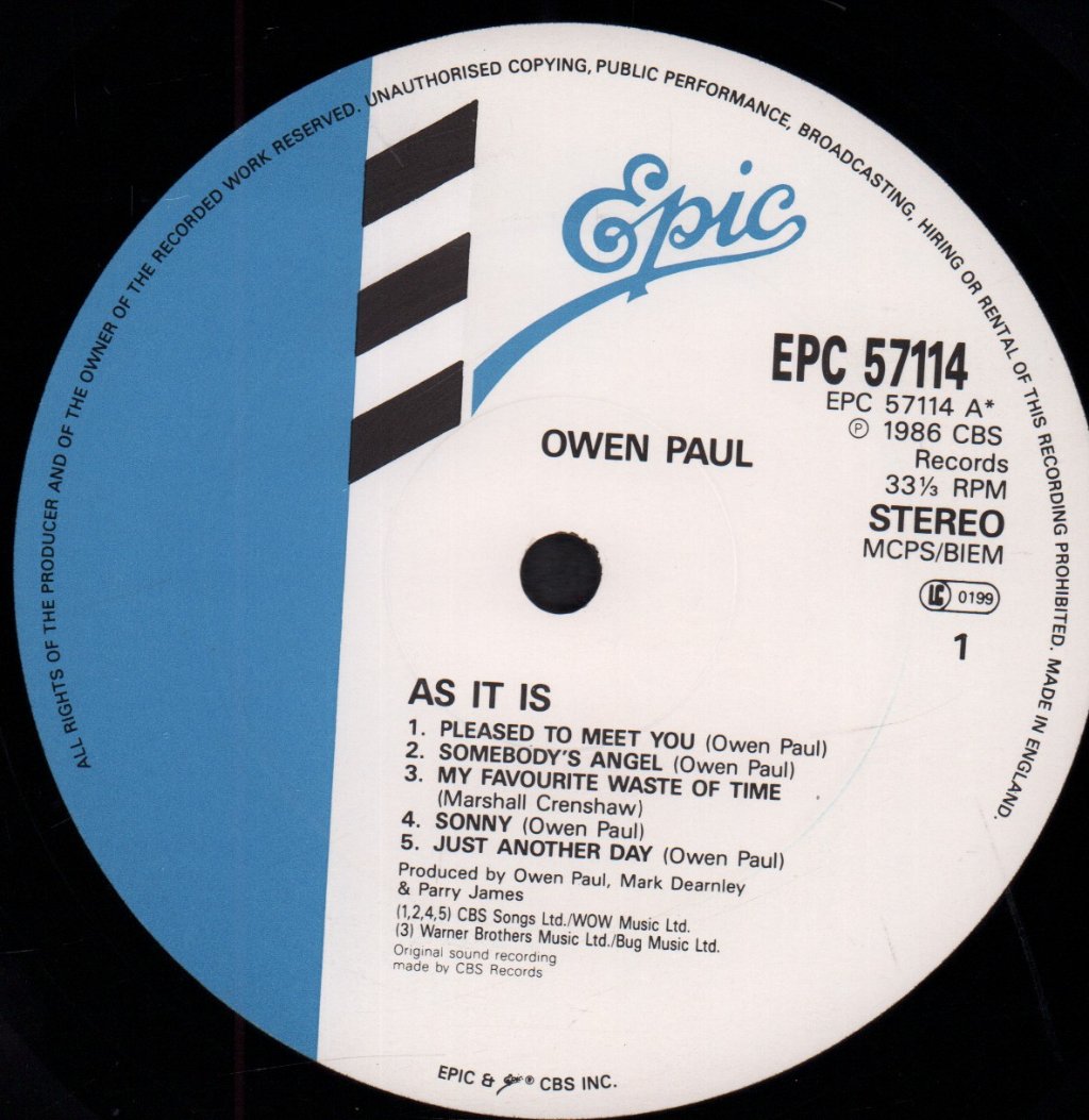 Owen Paul - As It Is - Lp