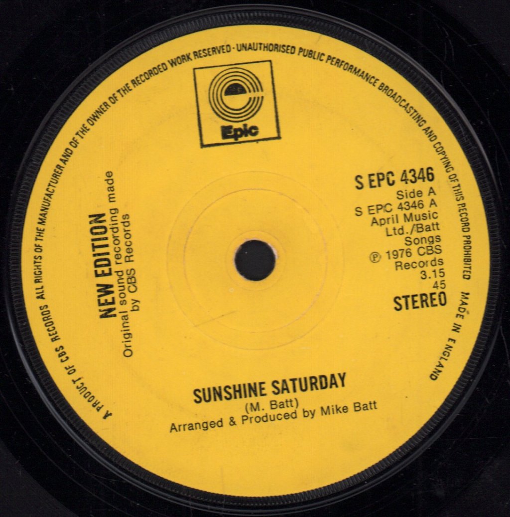 New Edition (70'S) - Sunshine Saturday - 7 Inch