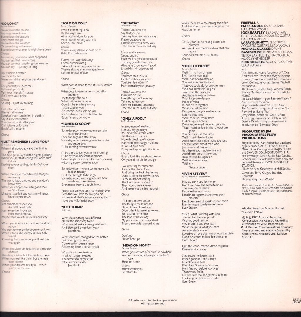 Firefall - Luna Sea - Lp
