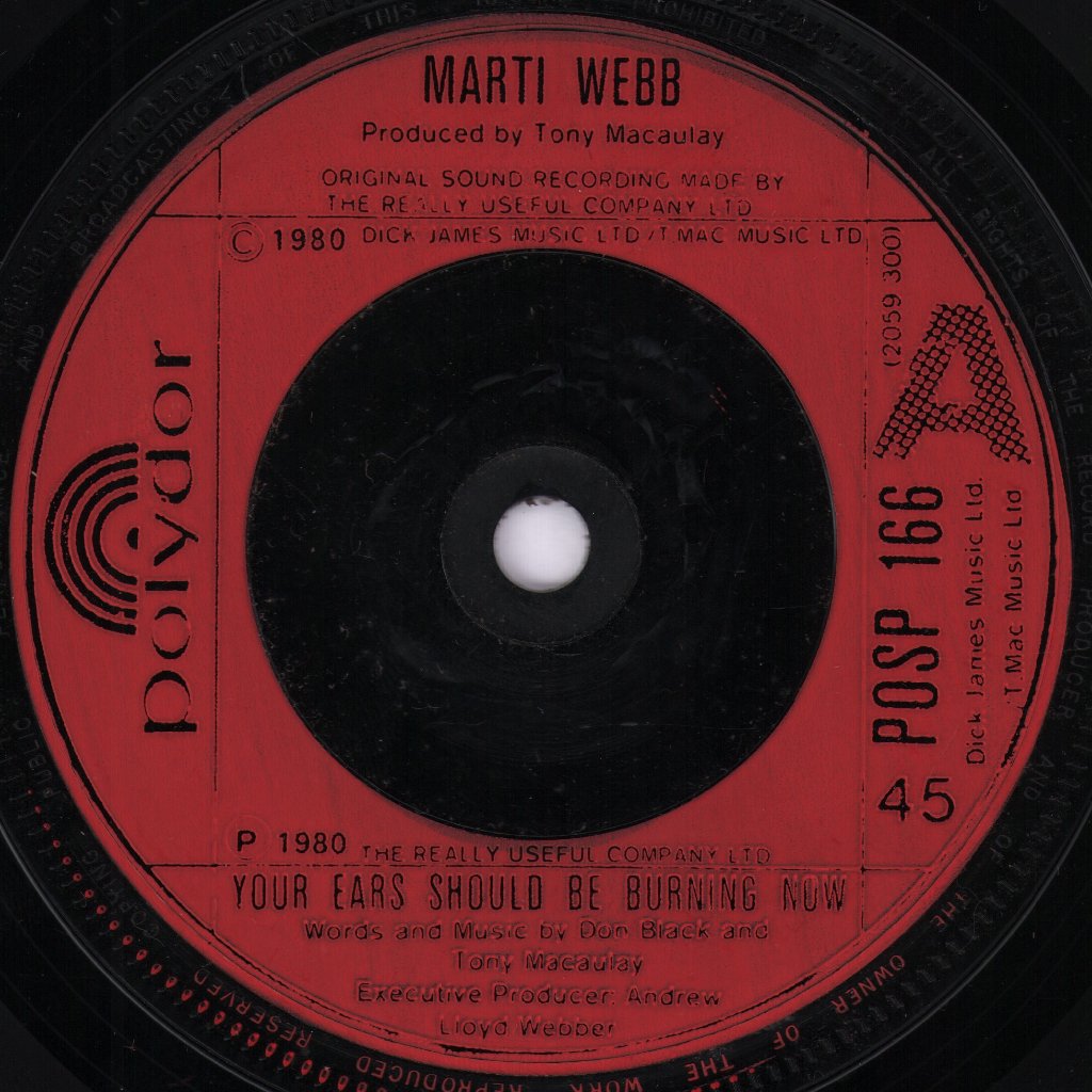 Marti Webb - Your Ears Should Be Burning Now - 7 Inch