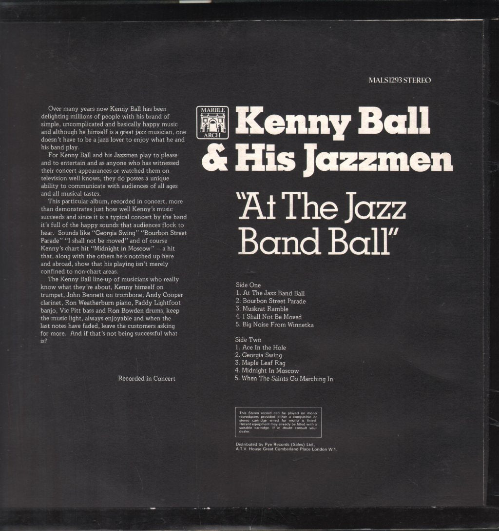 Kenny Ball And His Jazz Men - At The Jazz Band Ball - Lp