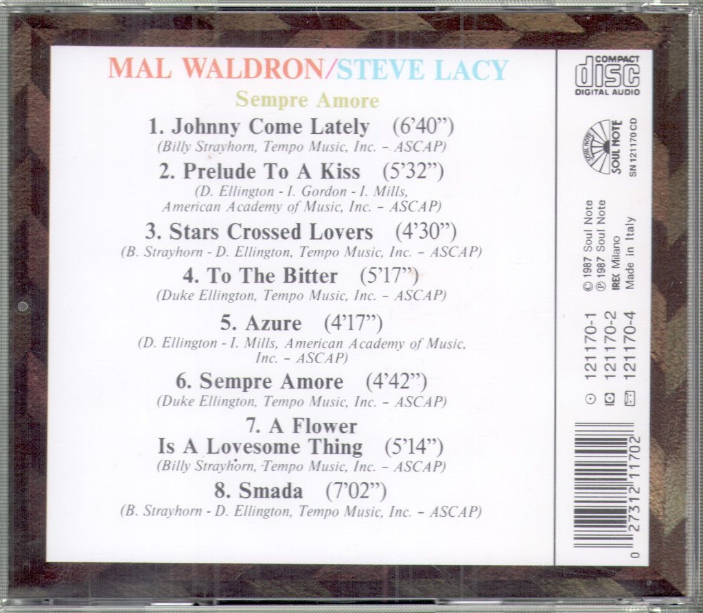 Steve Lacy / Mal Waldron - Sempre Amore - Cd