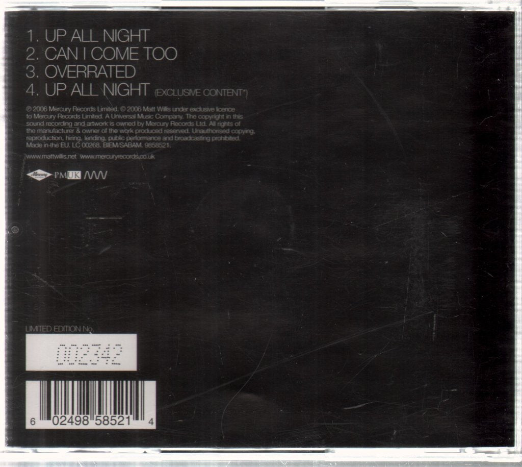 Matt Willis - Up All Night - Cd