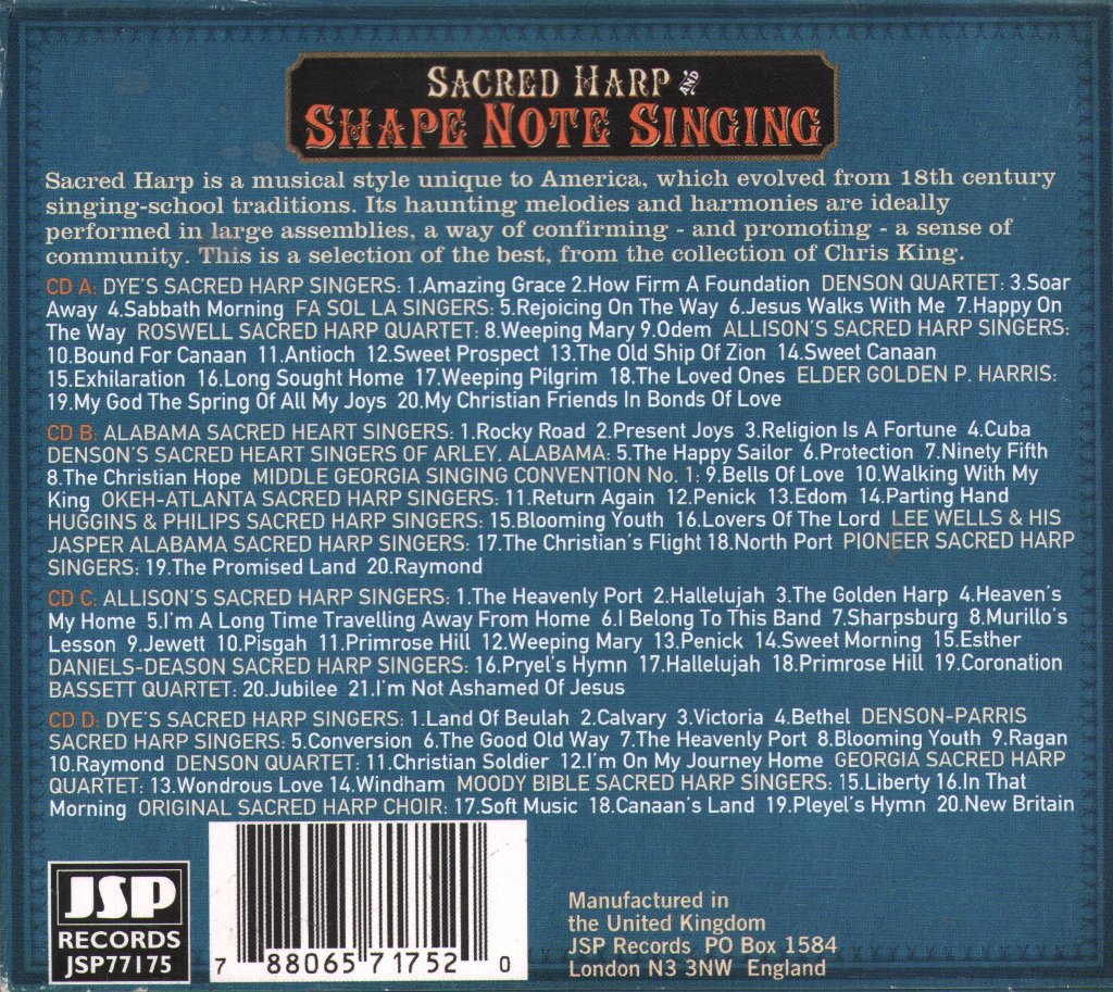 Various Artists - Sacred Harp And Shape Note Singing (1922-1950s) - Cd Set