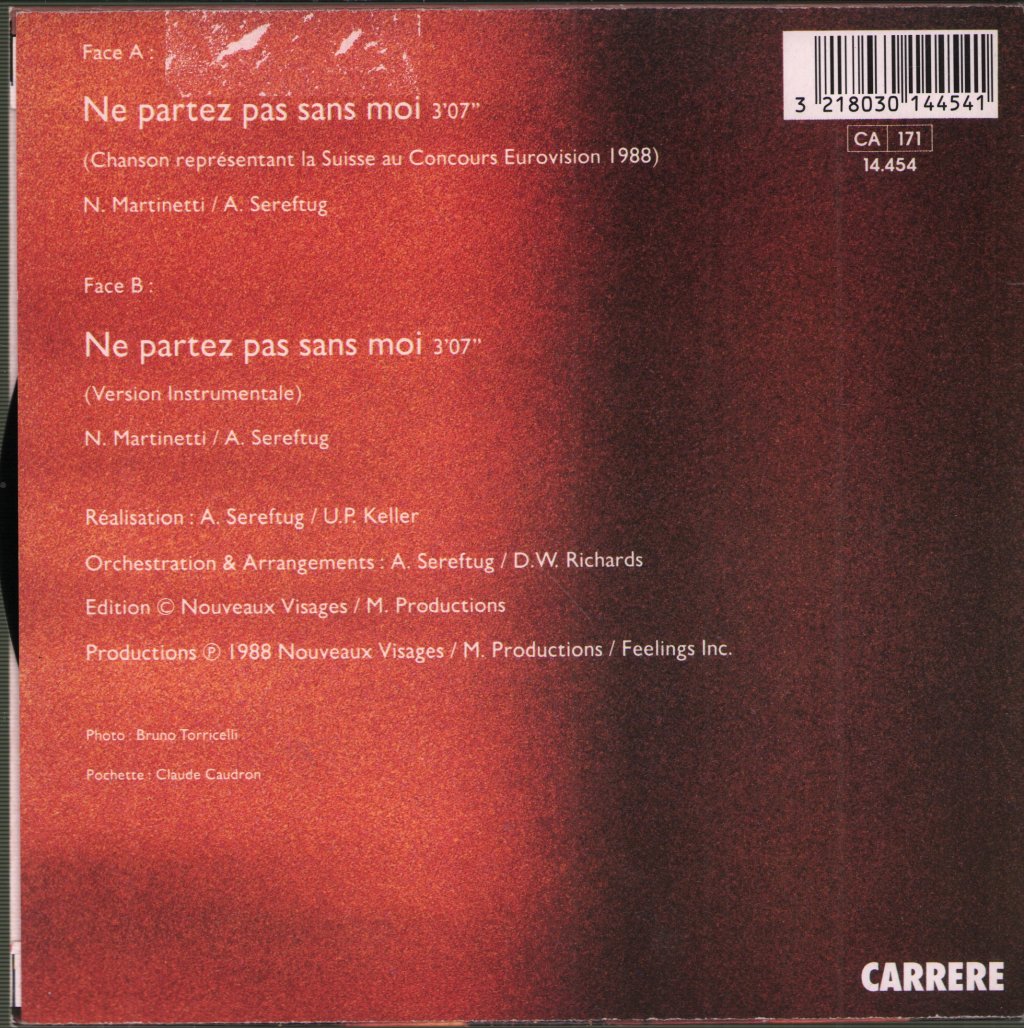 Celine Dion - Ne Partez Pas Sans Moi - 7 Inch