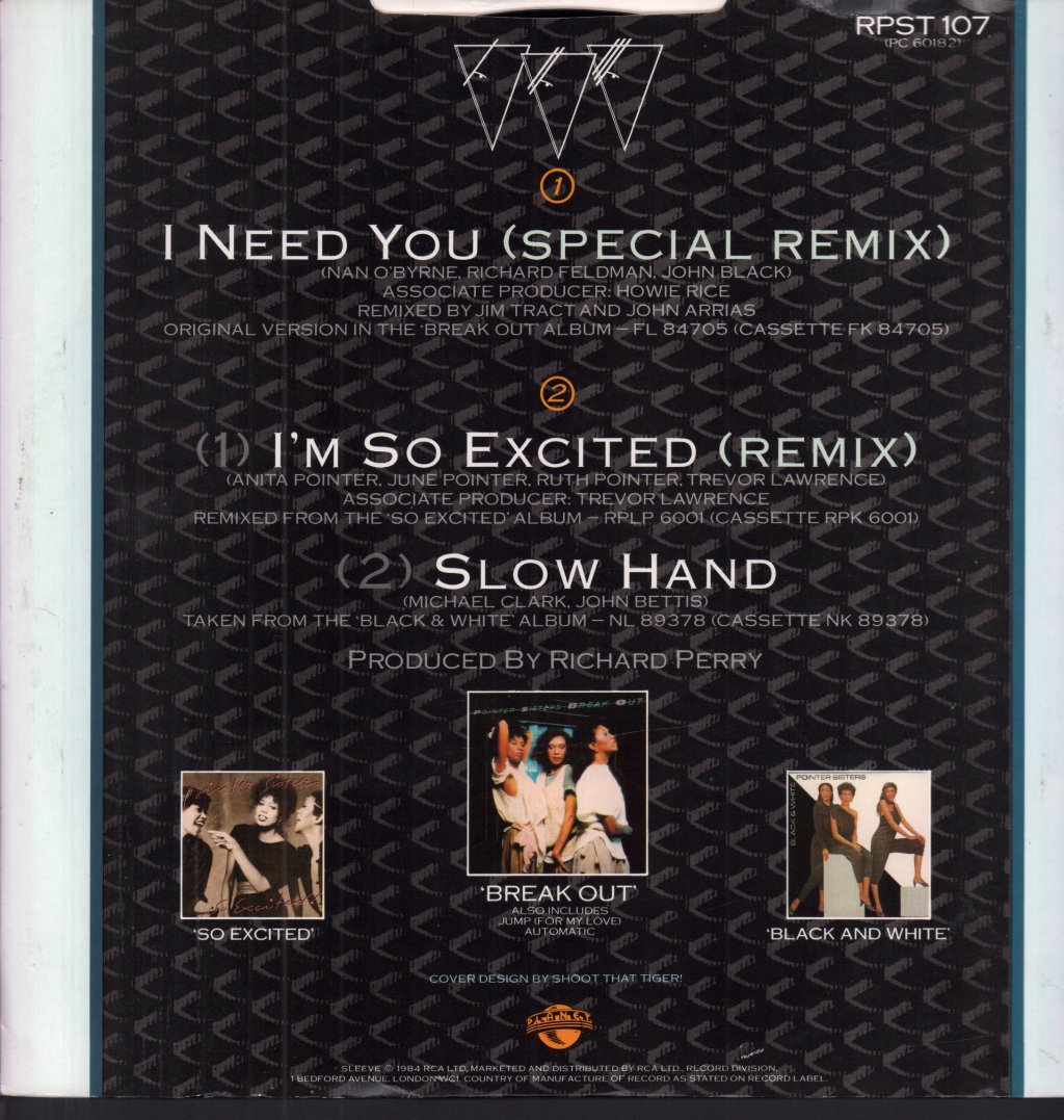 Pointer Sisters - I Need You - 12 Inch