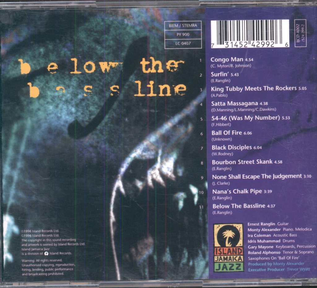 Ernest Ranglin - Below The Bassline - Cd