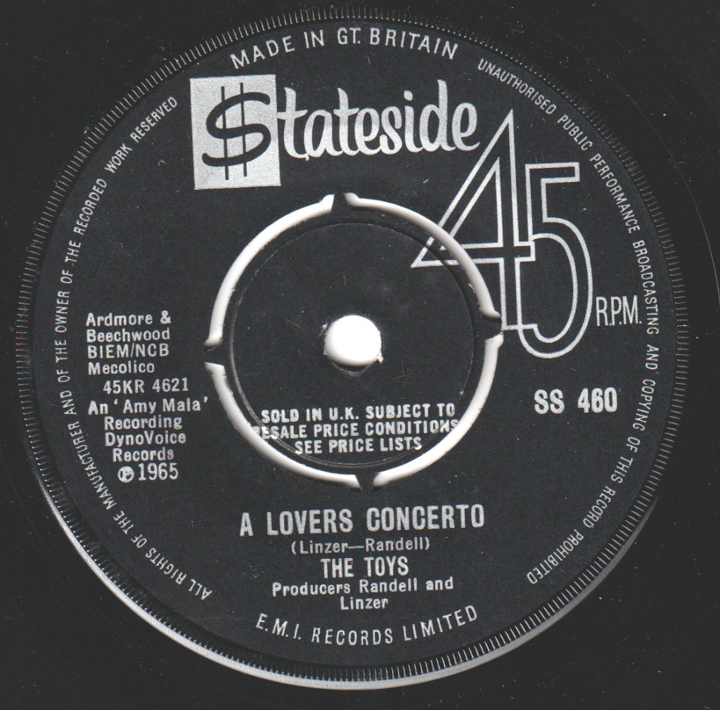 Toys (Us 60'S Group) - A Lover's Concerto - 7 Inch