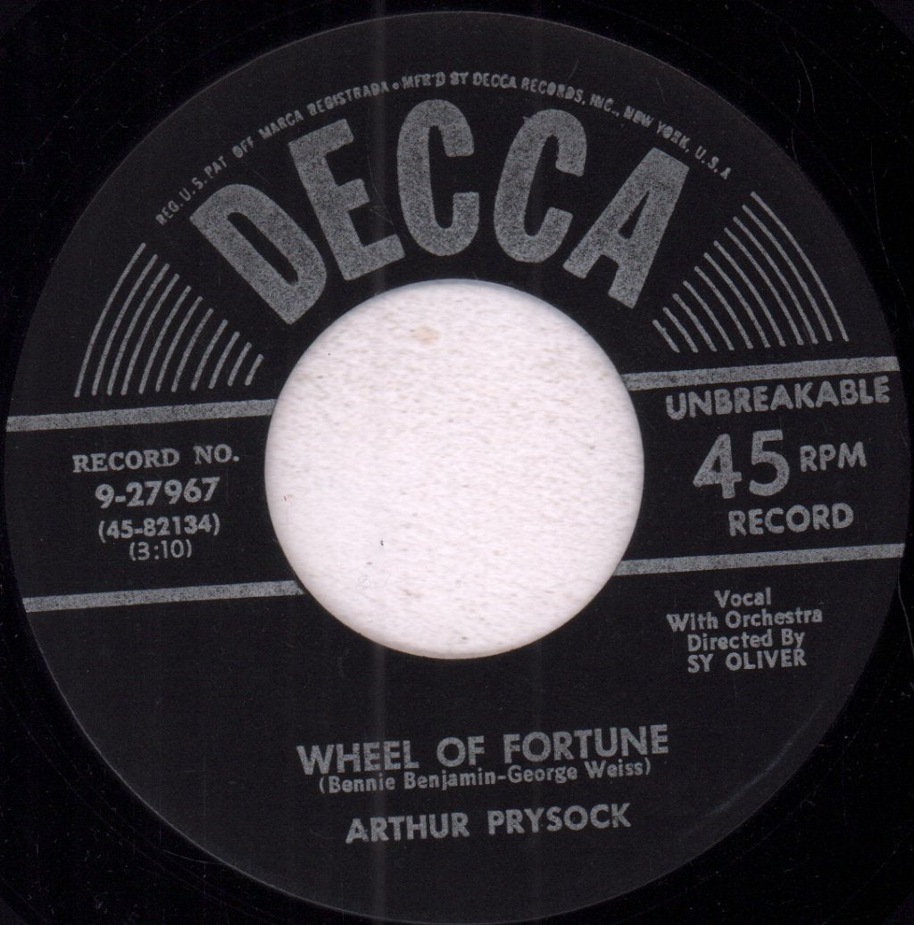 Arthur Prysock - Wheel Of Fortune - 7 Inch