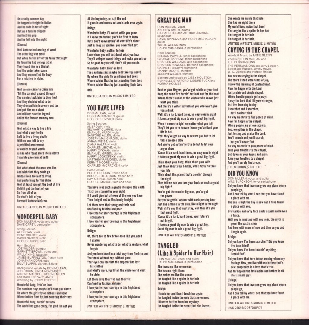 Don McLean - Homeless Brother - Lp