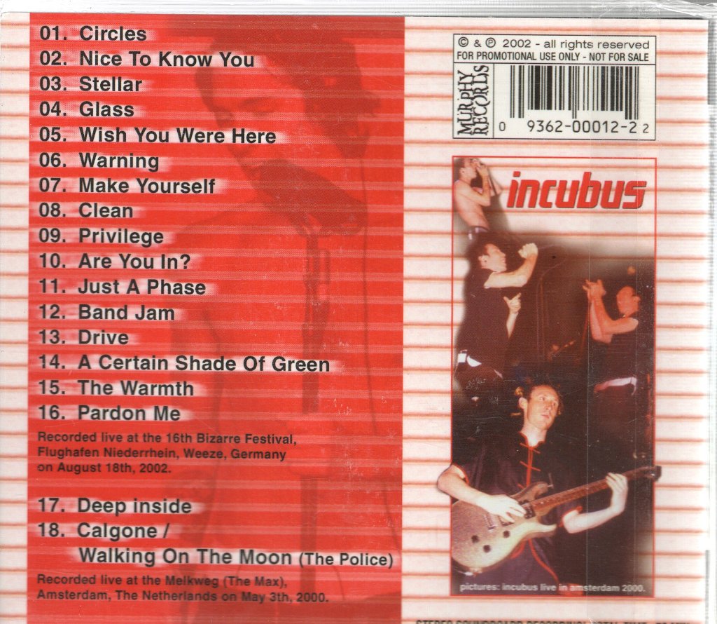 Incubus - Bizarre Festival 2002 - Cd
