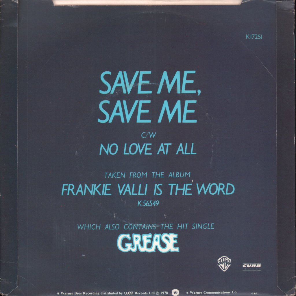 Frankie Valli - Save Me Save Me - 7 Inch