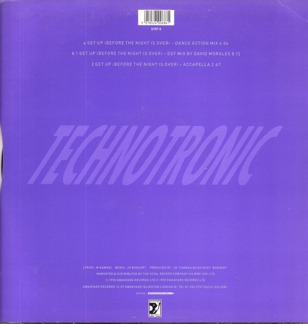 Technotronic Featuring Ya Kid K - Get Up - 12 Inch
